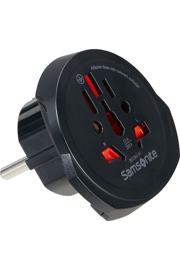 Samsonite Travel Accessories World to Europe Adaptor Schwarz Samsonite Travel Accessories World to Europe Adaptor Schwarz