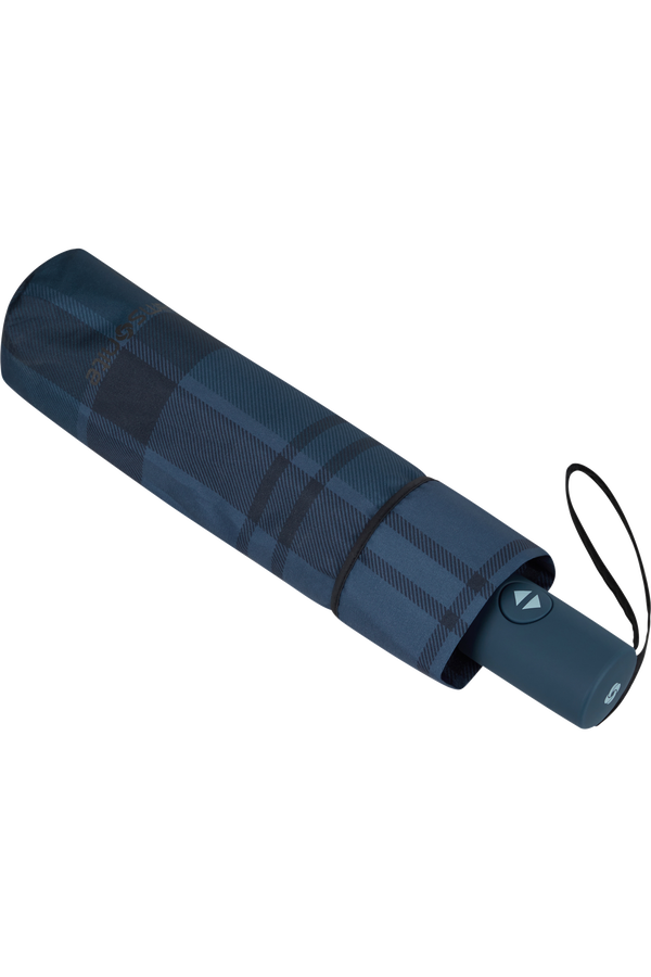 Samsonite Wood Classic S 3 Sect. Auto O/c Short  Check Dark Blue Samsonite Wood Classic S 3 Sect. Auto O/c Short  Check Dark Blue