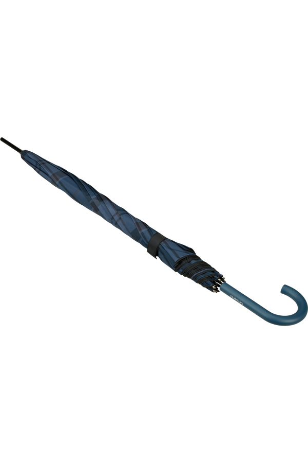 Samsonite Wood Classic S Stick Man Auto Open  Check Dark Blue Samsonite Wood Classic S Stick Man Auto Open  Check Dark Blue