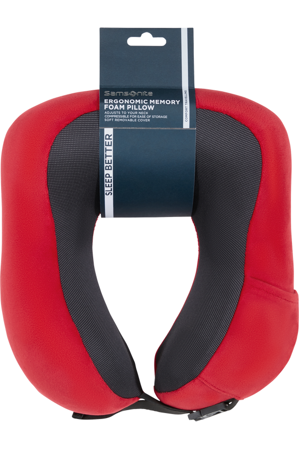 Samsonite Ta Revolution Ergonomic Memory Foam Pillow  Rouge