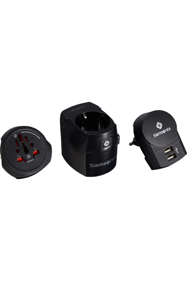 Samsonite Travel Accessories World Adaptor Pro 3-P+USB Schwarz